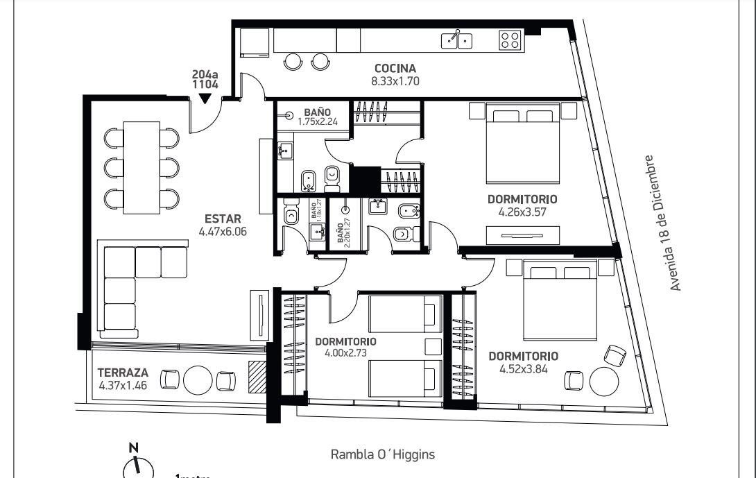 3 dorm en Malvin