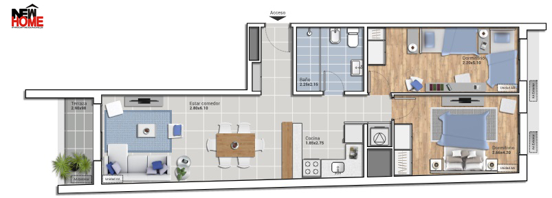 Apto 2 Dorm a estrenar
