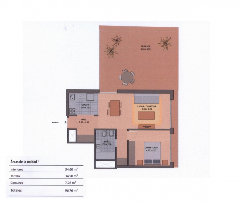 Apto 1 Dorm con Patio