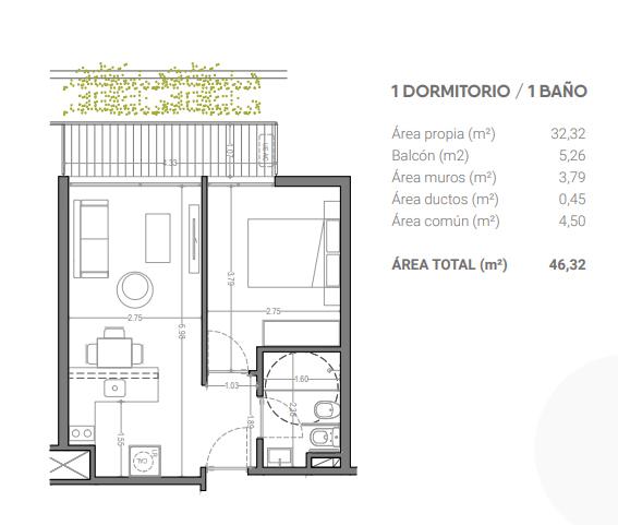 1 Dorm. En Oferta! 