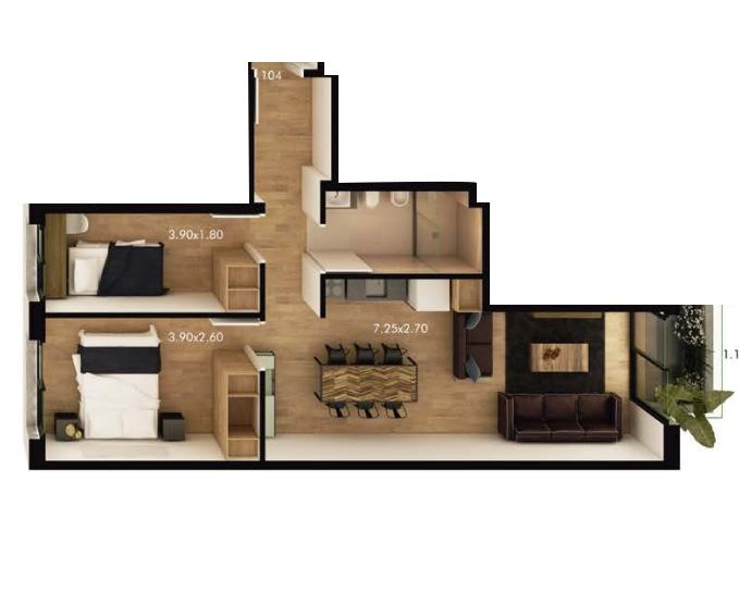 2 Dorm en construcción