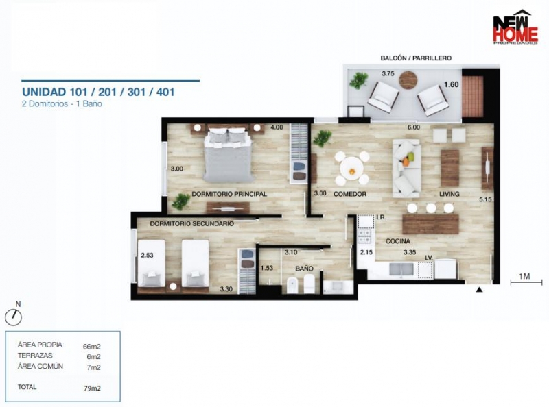2 Dorm en construcción