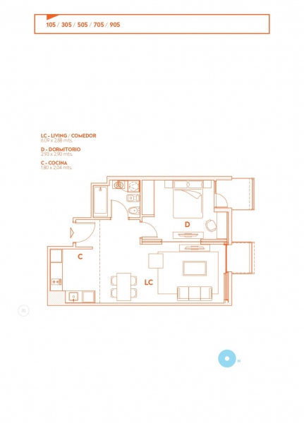 1 dorm en Centro