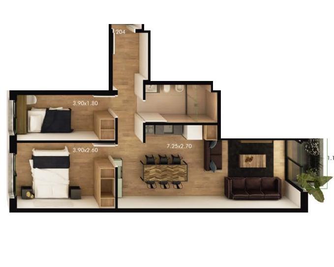 2 dorm en construcciòn