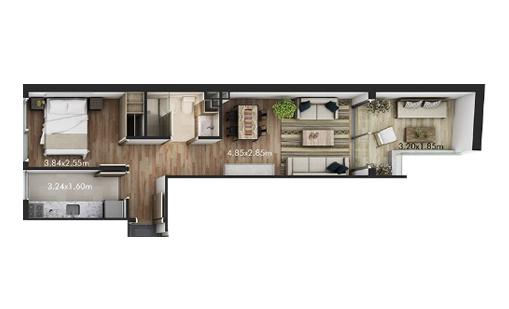 1 dormitorio con renta