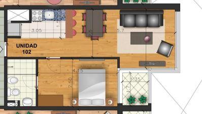 1 dorm con patio