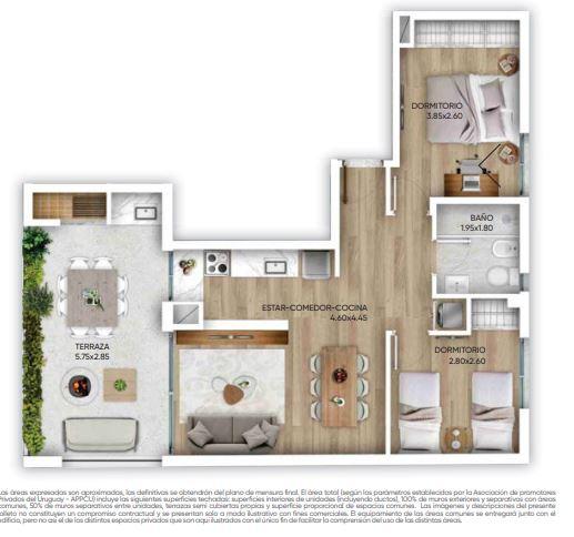 OFERTA 2 dorm con gran terraza