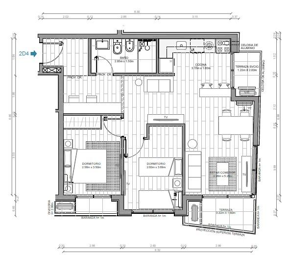 2 dorm en construccion