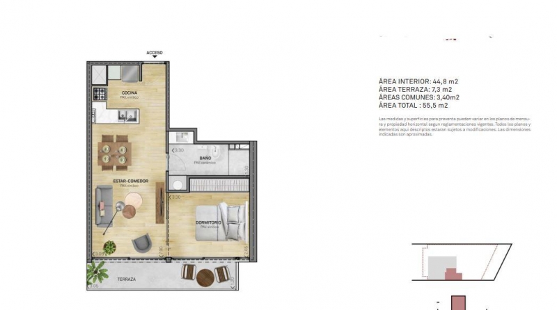 1 dorm en construccion