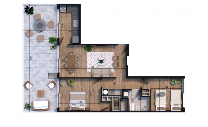 Penthouse de 2 dorm en obras