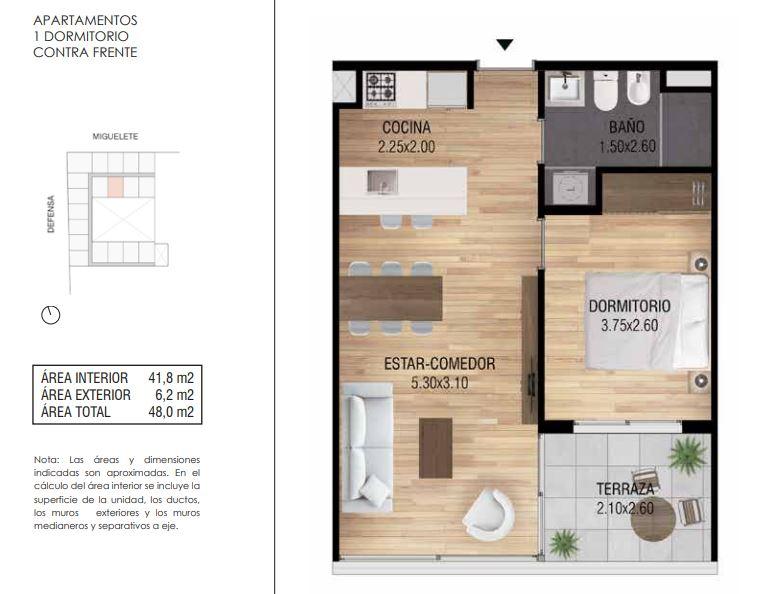 1 dorm en construccion