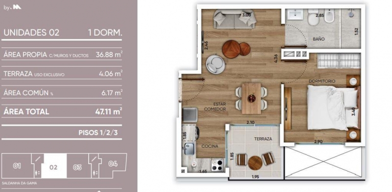 1 dorm en pozo