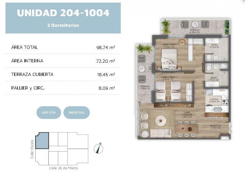 2 dorm en pozo