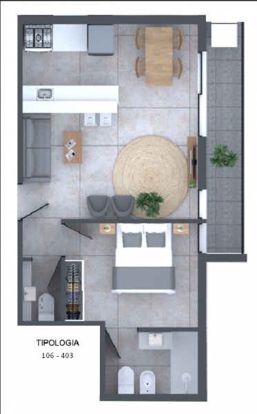 1 dorm en construccion