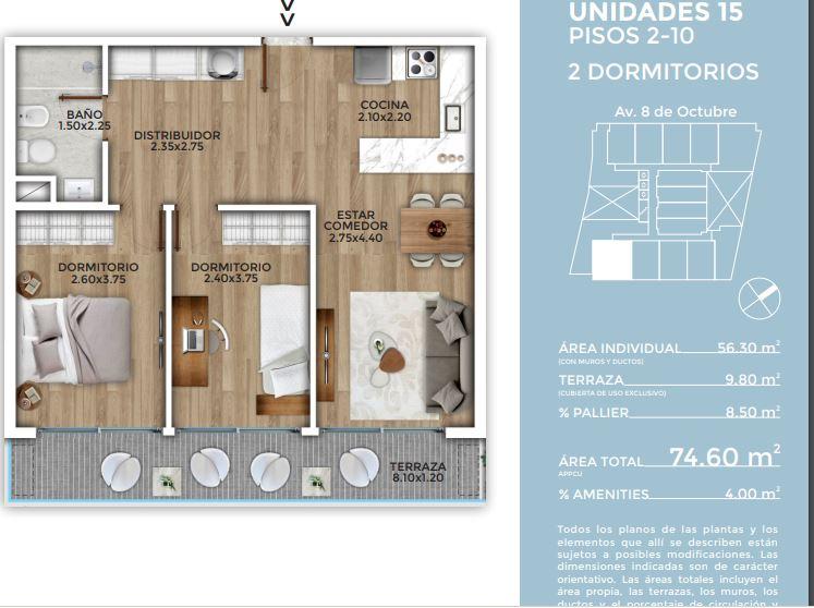 2 dorm en obras