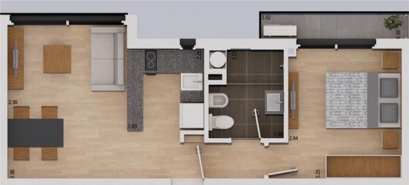 1 dorm en pocitos