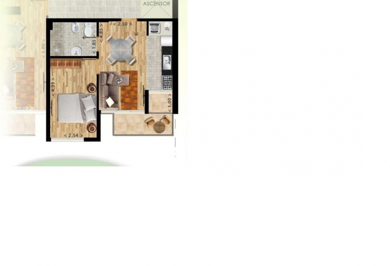 1 dorm a estrenar en piso alto