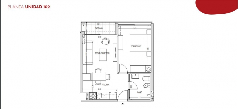 1 dorm en construccion