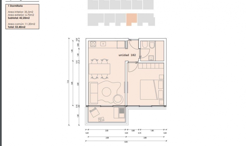 1 dorm en construccion