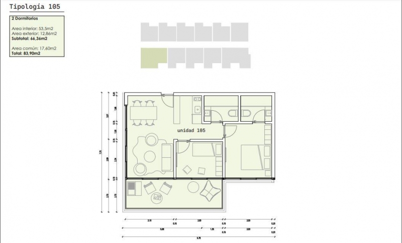 2 dorm en construccion