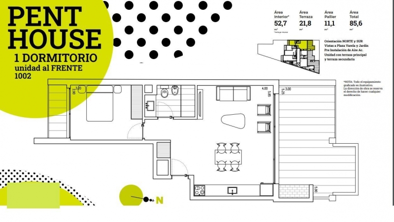 1 dormitorio penthouse