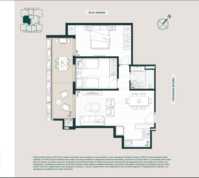 2 dorm en obras