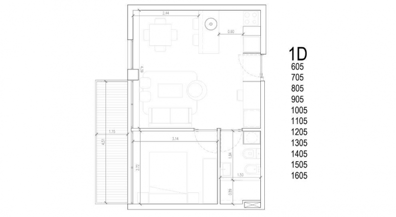 1 dorm en construcciòn
