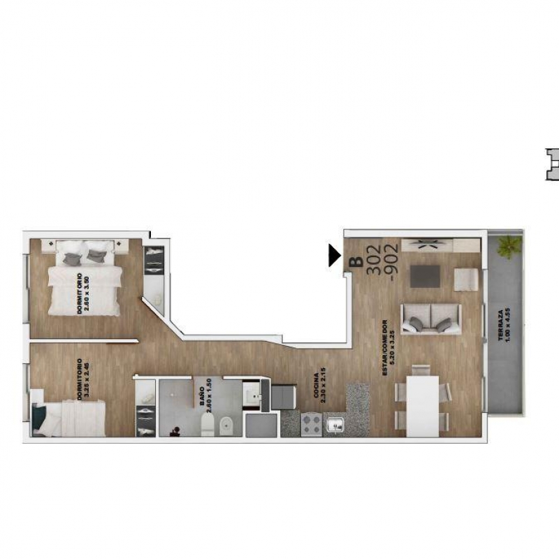 Apto de 2 dorm a estrenar
