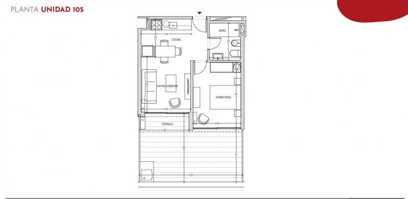 1 dorm en construccion