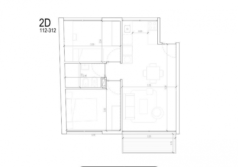 2 dorm en construccion