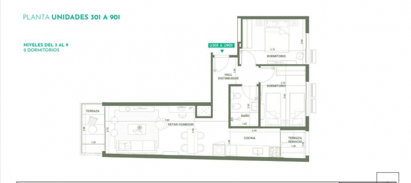 2 dorm en construccion