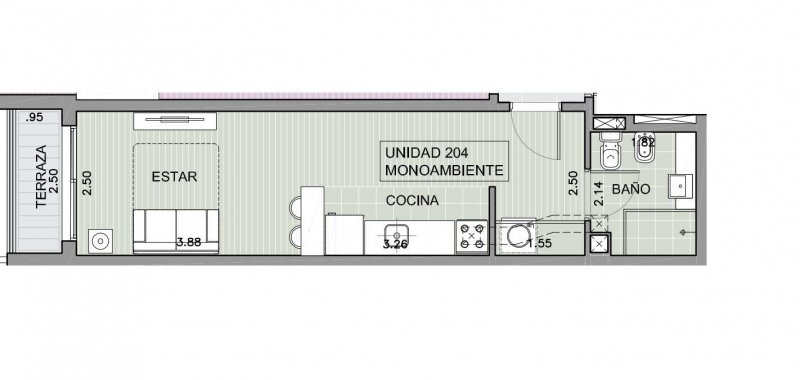 Monoambiente a estrenar!