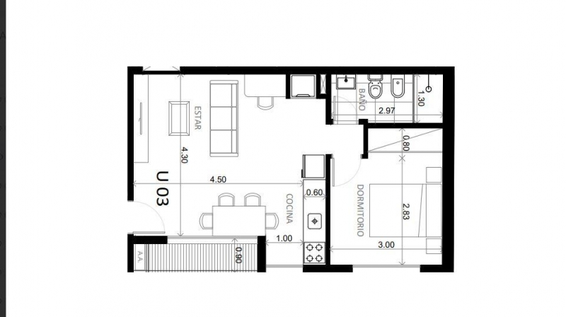 1 dorm en construcciòn