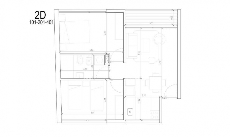 2 dorm en construccion