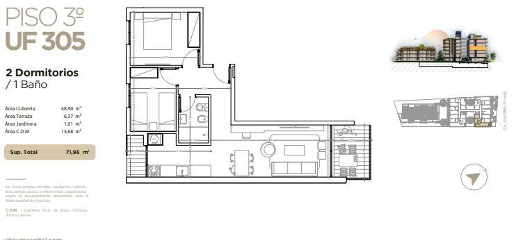 2 dormitorios a estrenar
