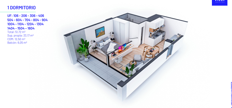 OFERTA 1 dorm en construccion