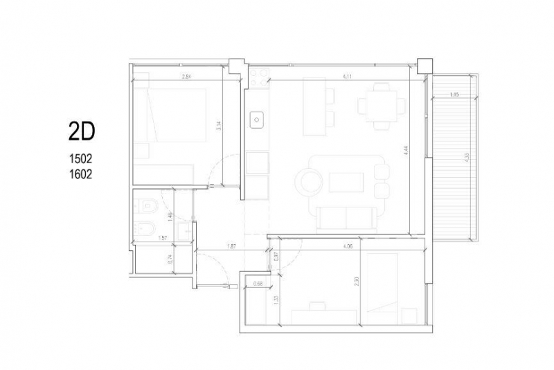 2 dorm en construccion