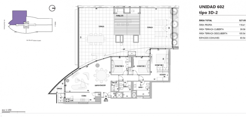Gran apto de 3 dorm