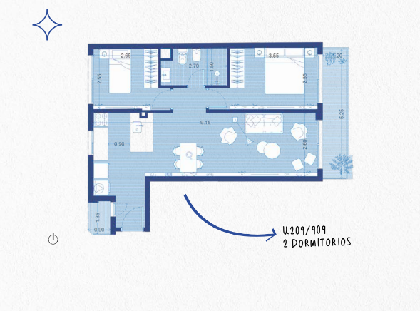2 Dorm en Palermo
