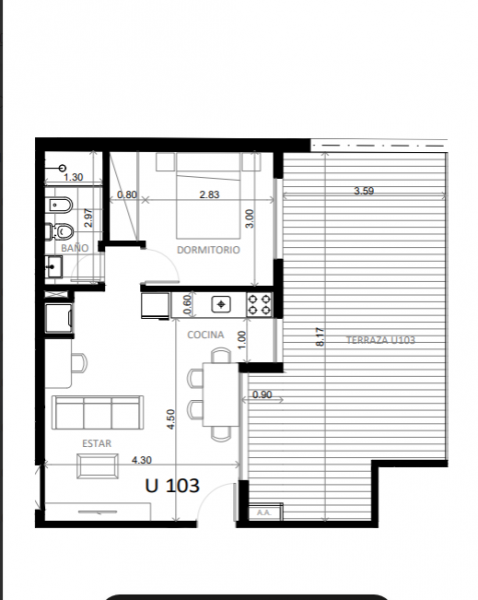 1 dorm en construcciòn