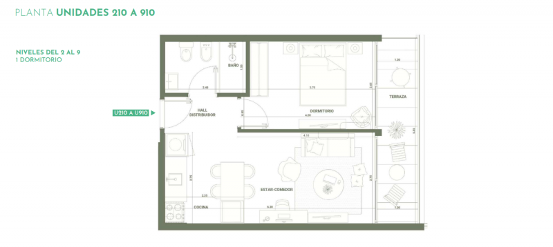 1 dorm en construccion