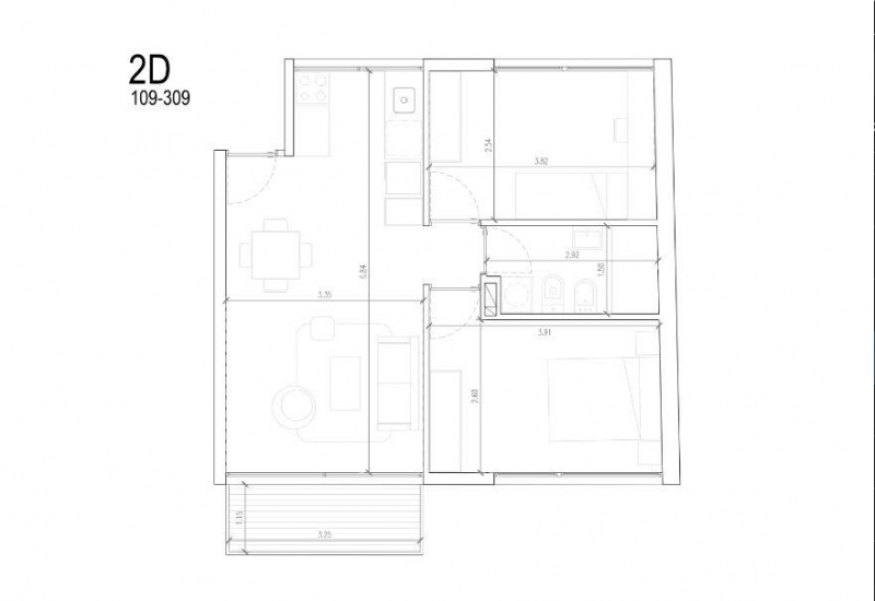 2 dorm en construccion