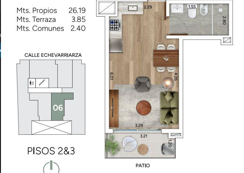 Monoambiente en obras