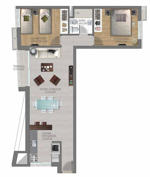 Oportunidad - Aptos de 2 dorm