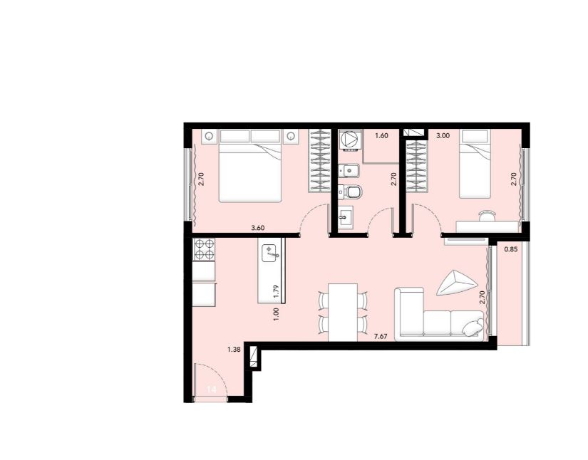2 dorm en construccion
