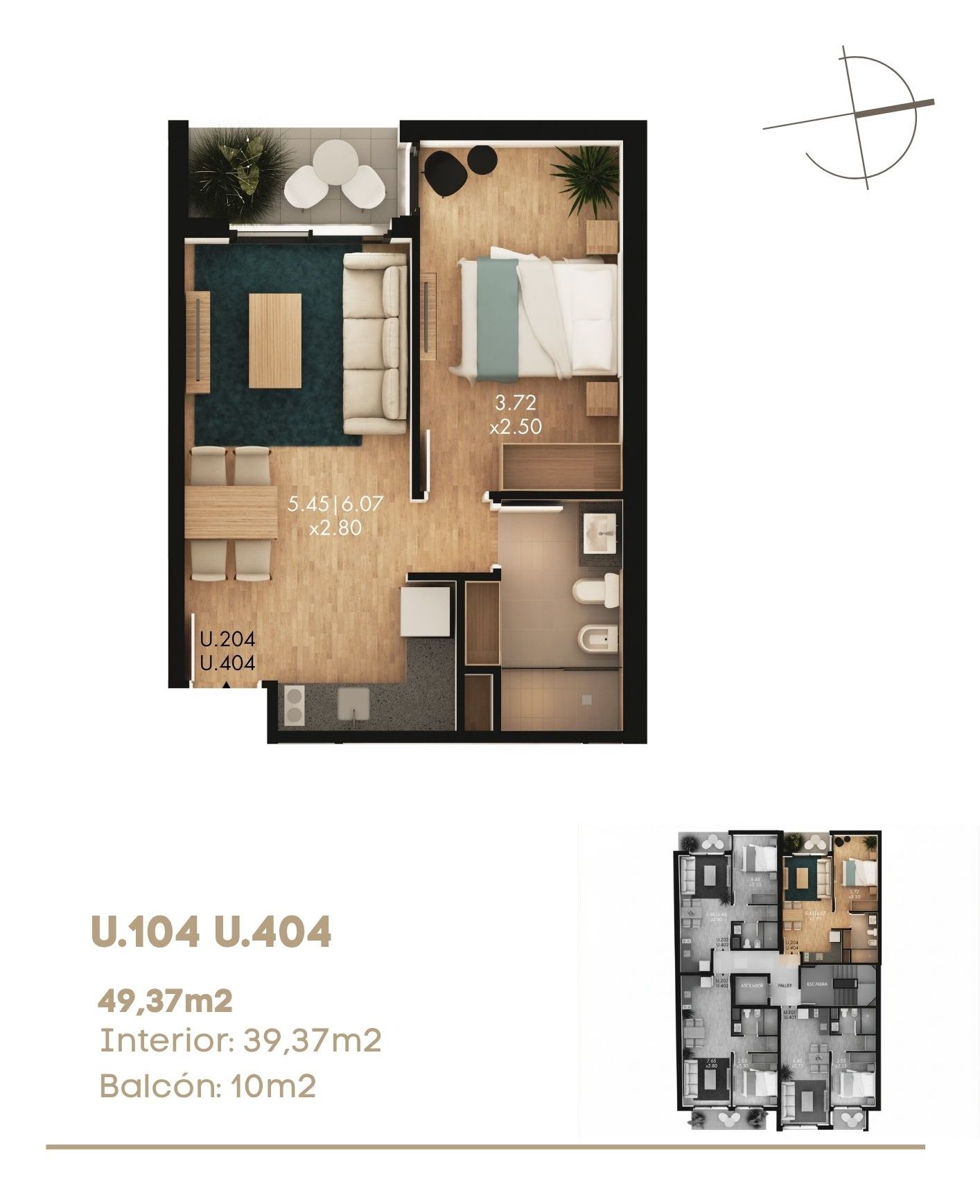 1 dormitorio en construccion
