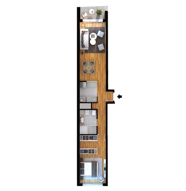 1 Dorm en Centro