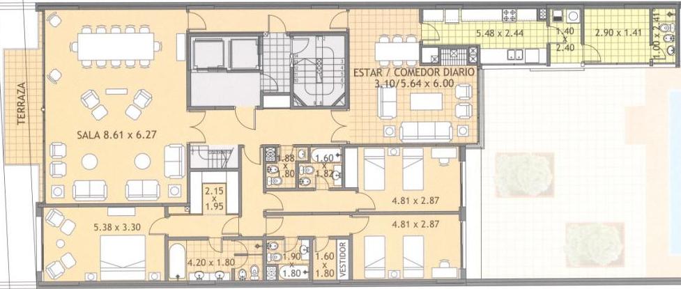 Hermoso Penthouse 3 Dorm.